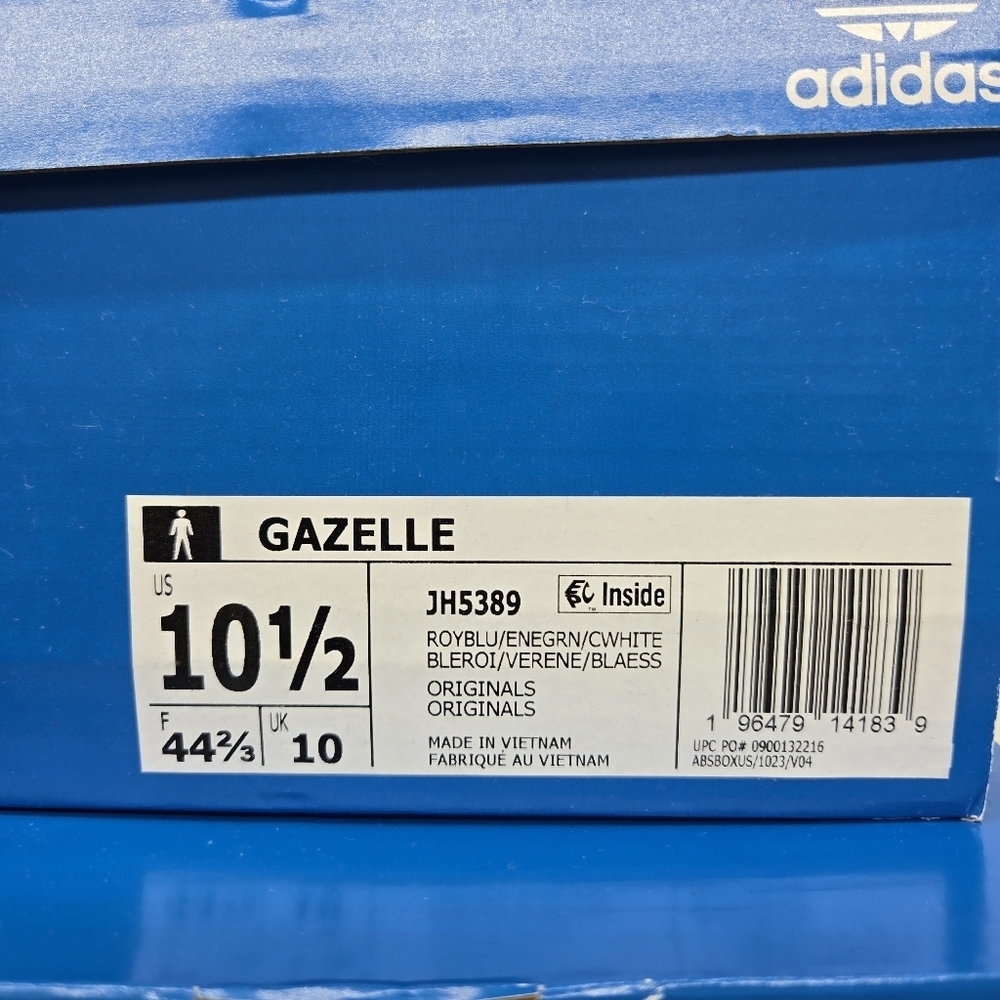 New Adidas Gazelle 'Royal Blue Energy Green' JH5389 Men's Shoes Size 10.5 - Picture 8 of 8